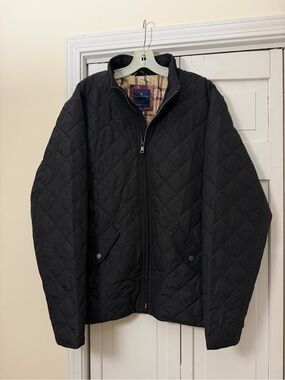 Brooks Brothers Black Quilted Jacket Size XL